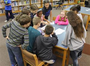 Middle School students working collaboratively 