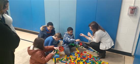 students exploring