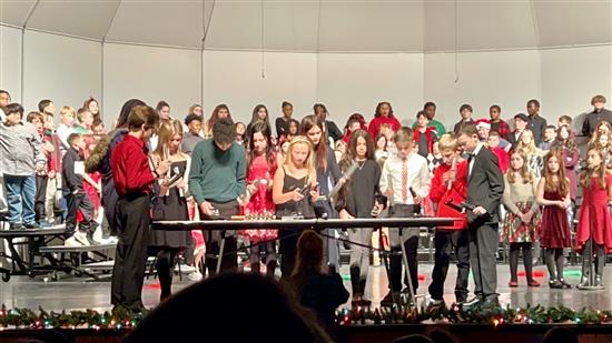 Students on stage at FHS